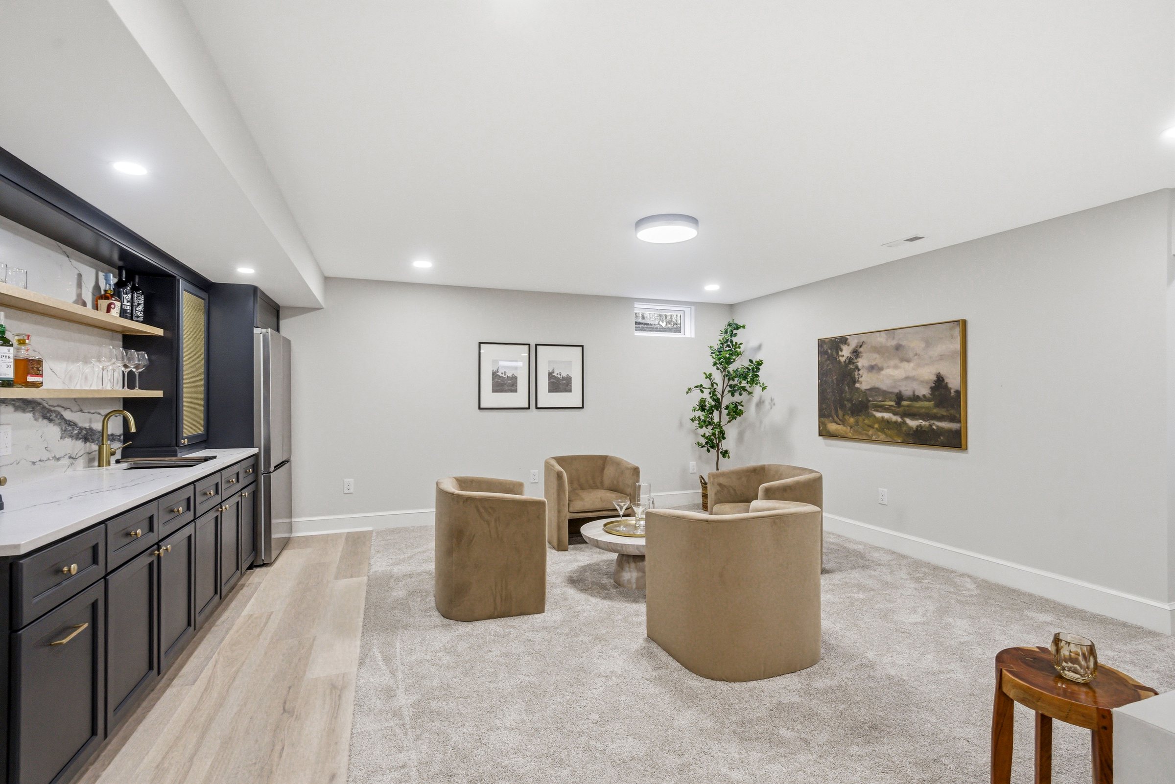 108 Basement Bar Staged